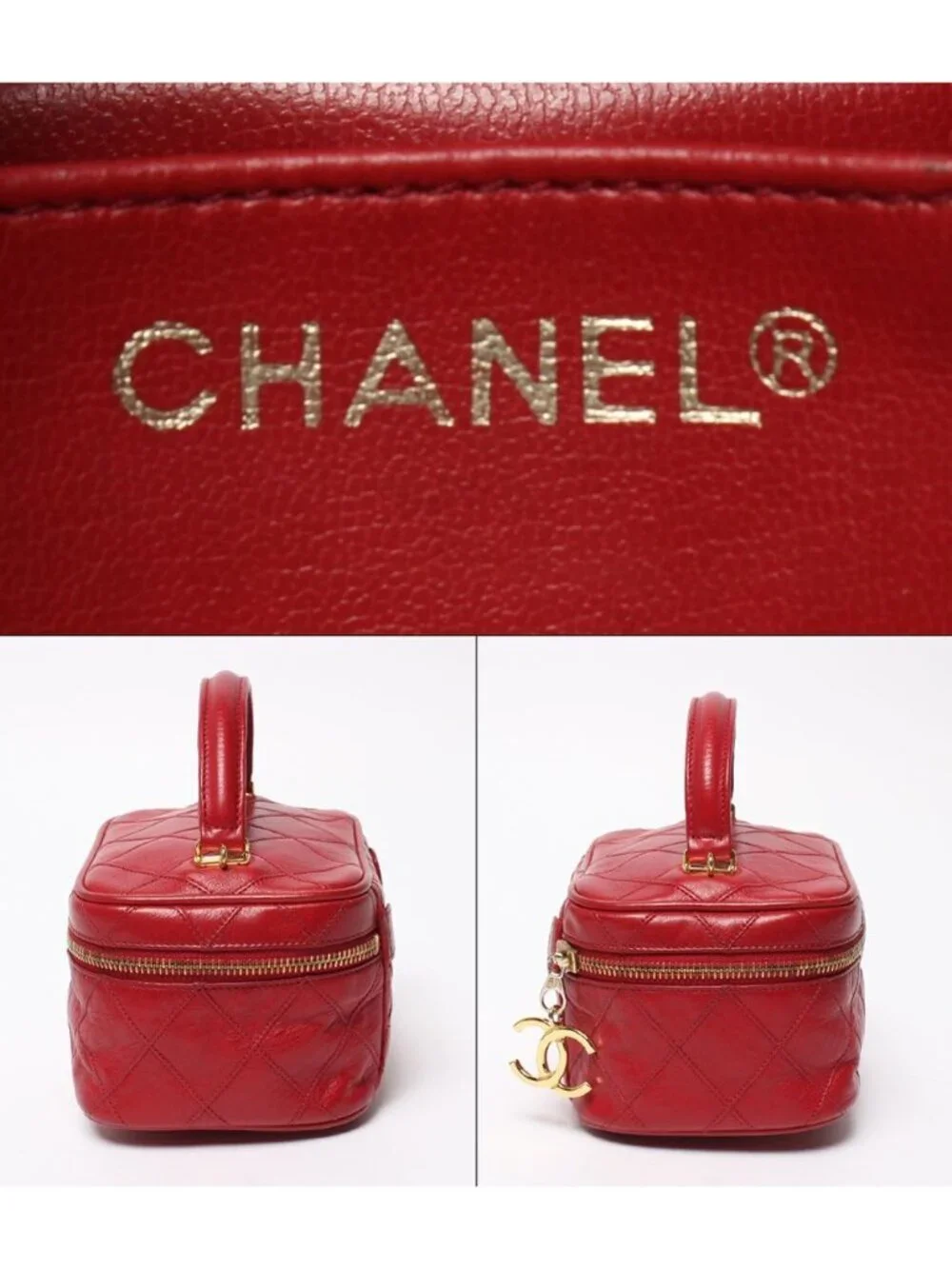 Chanel 2-Way Chain Shoulder Bag Crossbody Vanity Gold
